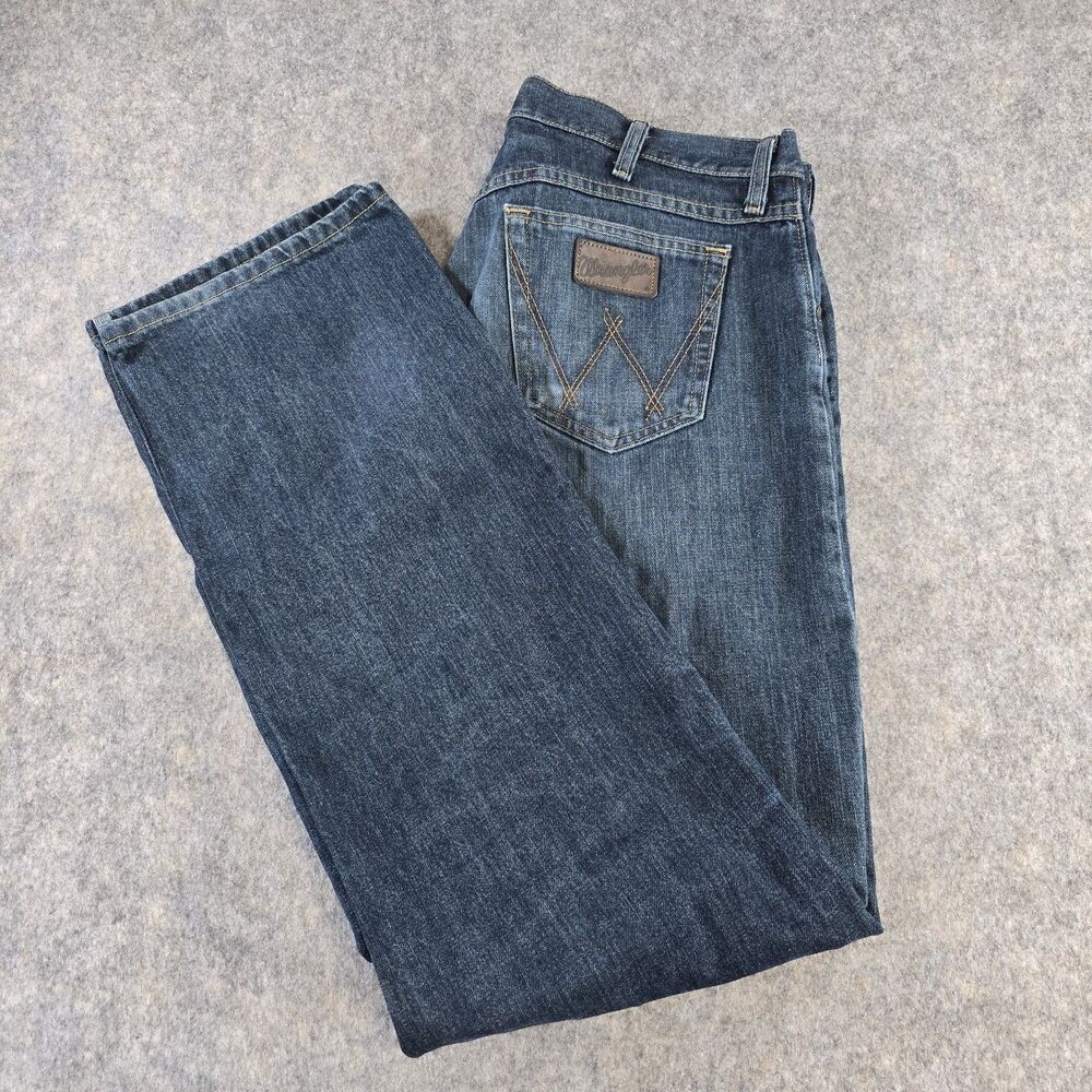 Wrangler 20X Jeans Men's 34x34 Dark Wash Blue Denim Cotton Classic High Rise